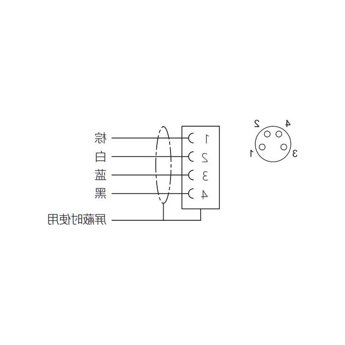 M8 4Pin, female 90°, single-end precast PVC non-flexible cable, grey sheathing, 63S143-XXX